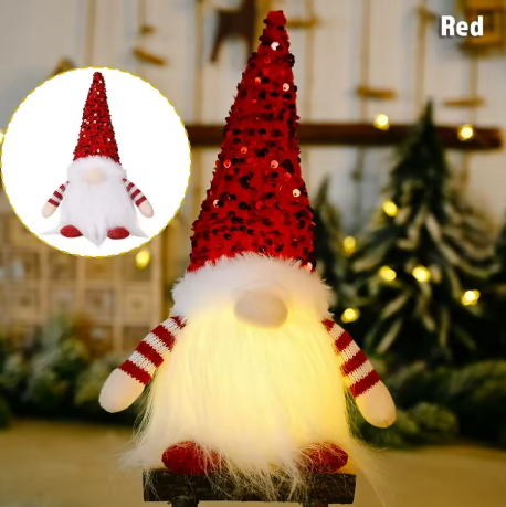 Glowing Gnome Christmas Faceless Doll 30cm Tree Decorations 2026 Night Light Xmas Home Decor